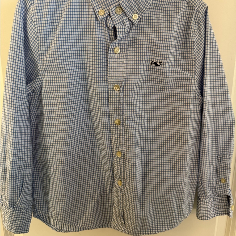 Vineyard Vines Light Blue Checkered Button Down Shirt
